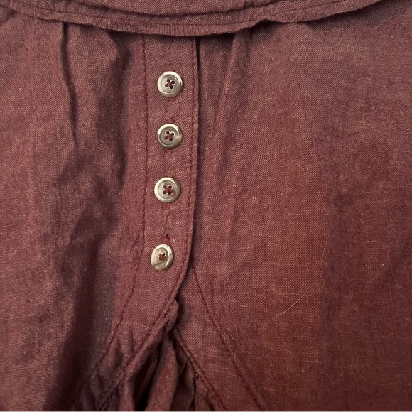 Free People Linen Blend Mauve Ruffle Jacket Boho Peplum Vintage Size Small - Picture 11 of 15